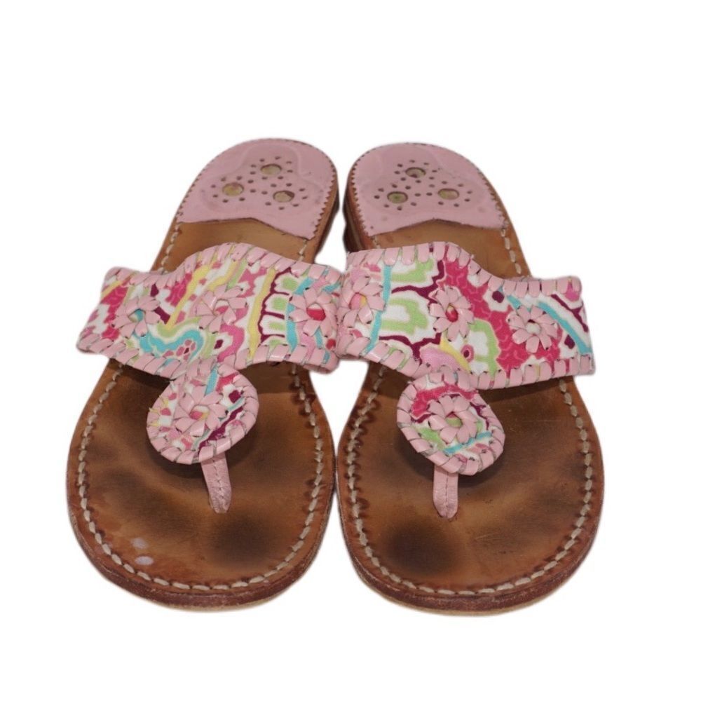 Jack Rogers Pink Floral Navajo Sandals, Size 7